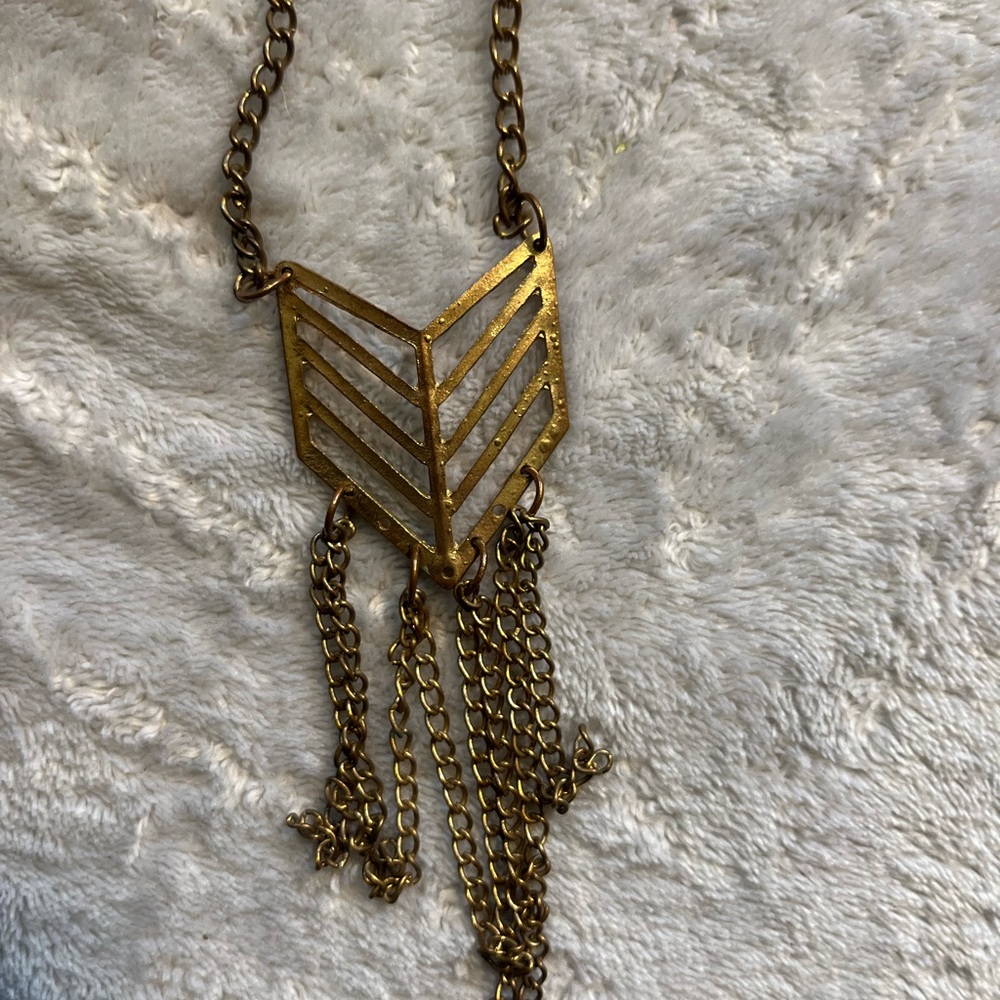 Gold Chevron Chain Necklace
